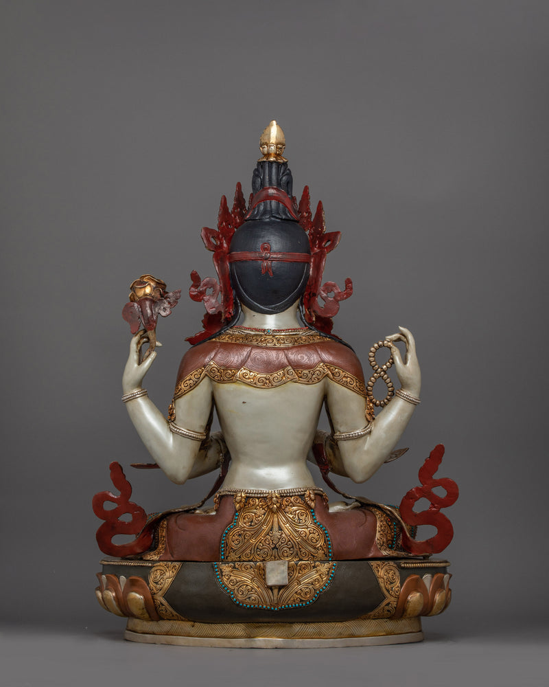 Handcrafted Chenrezig Statue With Sacred Halo | The Symbol of Infinite Compassion