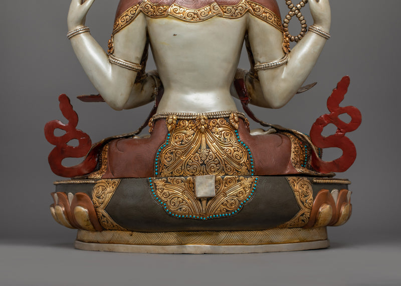 Handcrafted Chenrezig Statue With Sacred Halo | The Symbol of Infinite Compassion