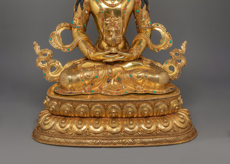 Buddha of Infinite Life Amitayus Sculpture | Traditional Nepalese Artwork