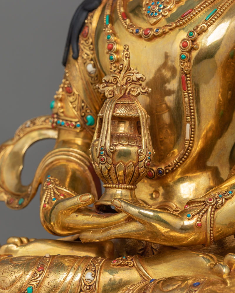 Buddha of Infinite Life Amitayus Sculpture | Traditional Nepalese Artwork