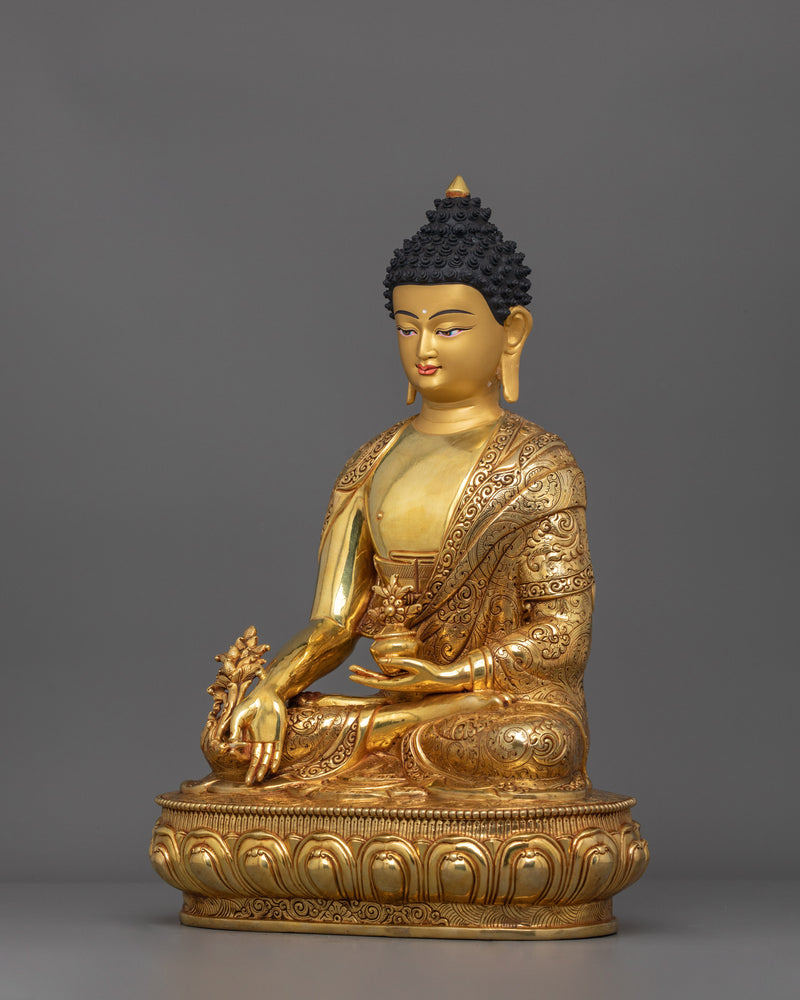 Handmade Healing Buddha Bhaisajyaguru Figurine | Sangye Menla Lord of Medicine