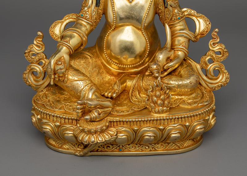 Buddhist Statue of Dzambhala | 24k Gold Gilded Artwork