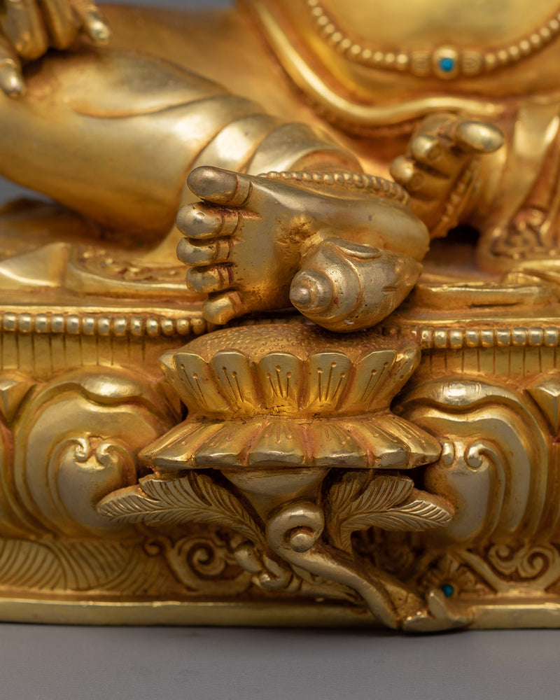 Dzambhala Buddhist Sculpture of Wealth Deity | Handmade Himalayan Art of Nepal