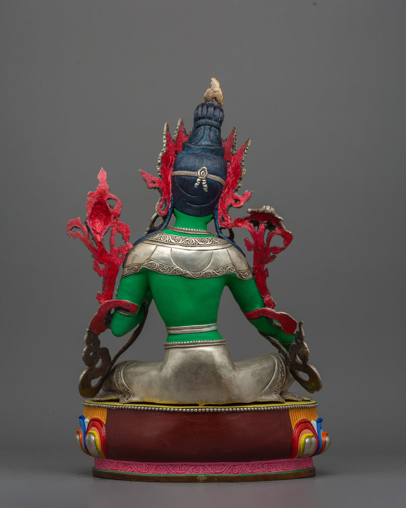 Green Tara Compassion Deity Sculpture | Goddess Shyamatara Statue