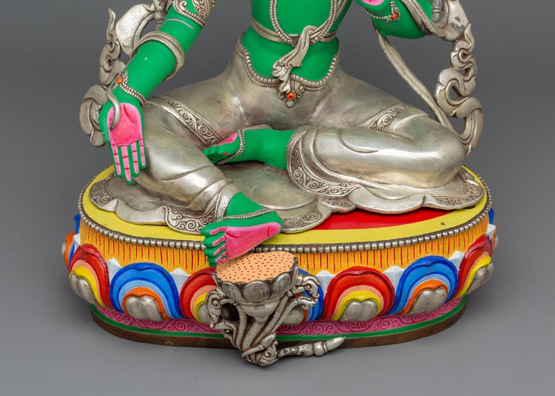 Green Tara Compassion Deity Sculpture | Goddess Shyamatara Statue