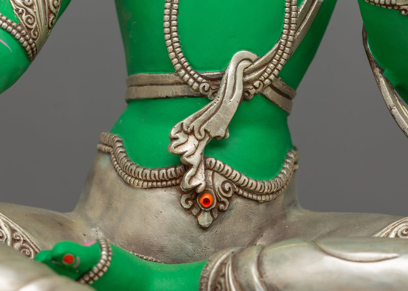 Green Tara Compassion Deity Sculpture | Goddess Shyamatara Statue