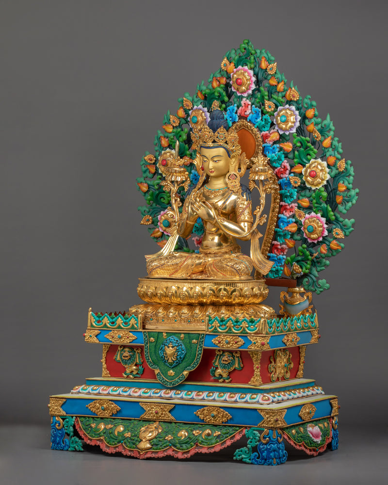 Bodhisattva Deity Manjushri Sculpture | Represents Supreme Wisdom