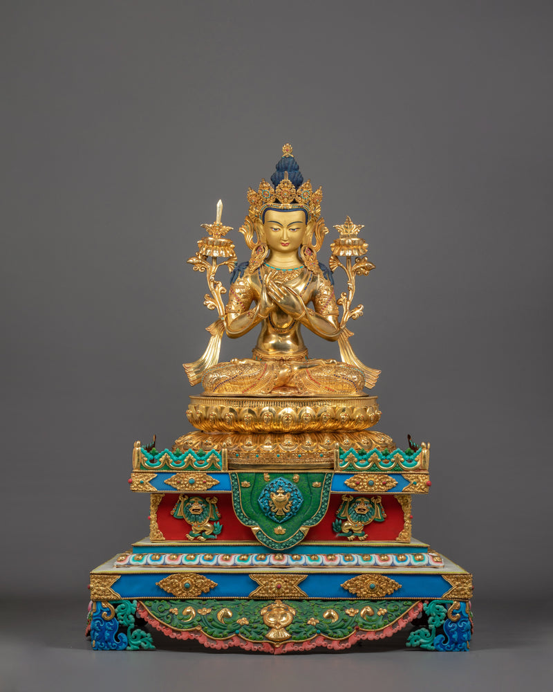 Bodhisattva Deity Manjushri Sculpture | Represents Supreme Wisdom