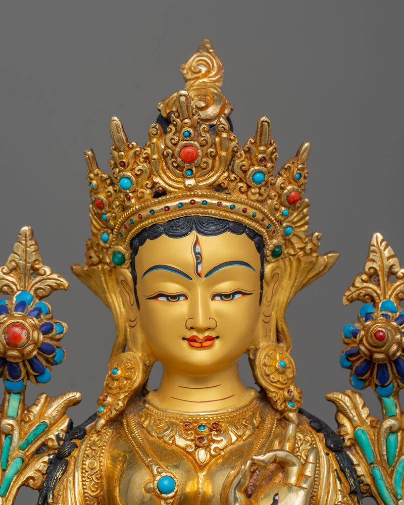 Figurine of Buddhist Deity White Tara | The Guardian of Health and Enlightenment