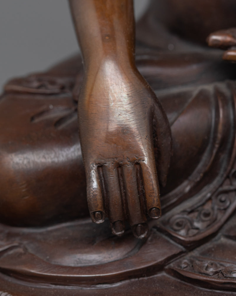 Oxidized 9.1 Inches Shakyamuni Buddha Statue | The Enlightened Teacher Sculpture