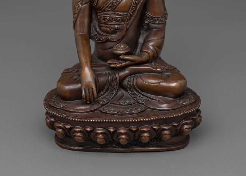 Oxidized 9.1 Inches Shakyamuni Buddha Statue | The Enlightened Teacher Sculpture