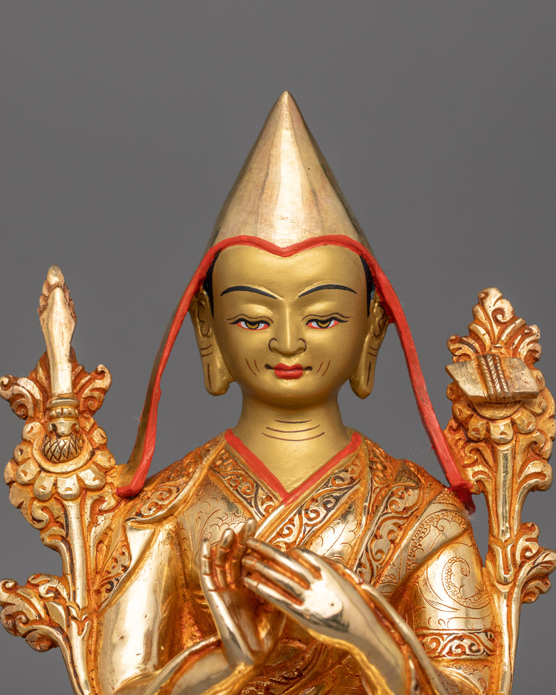 Buddhist Teacher, Tsongkhapa Set Figurine | Tibetan Buddhist Artwork