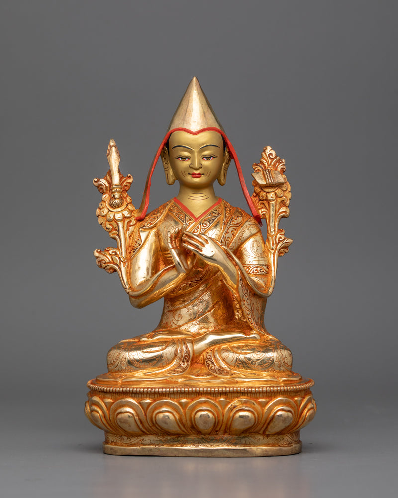 Buddhist Teacher, Tsongkhapa Set Figurine | Tibetan Buddhist Artwork