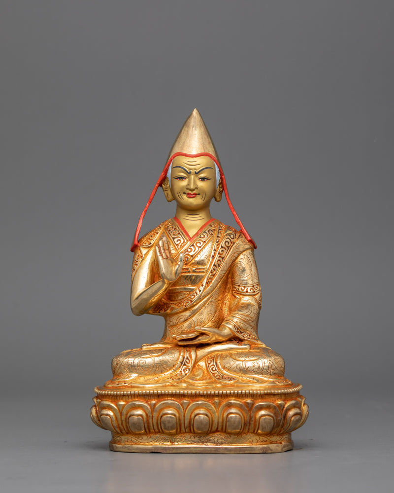 Buddhist Teacher, Tsongkhapa Set Figurine | Tibetan Buddhist Artwork