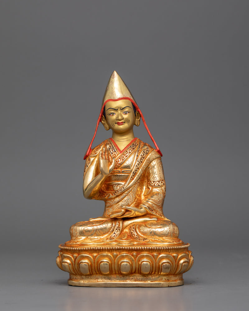 Buddhist Teacher, Tsongkhapa Set Figurine | Tibetan Buddhist Artwork