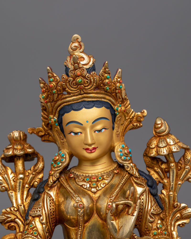 Green Tara Spiritual Swift Liberator Statue | Divine Feminine Art