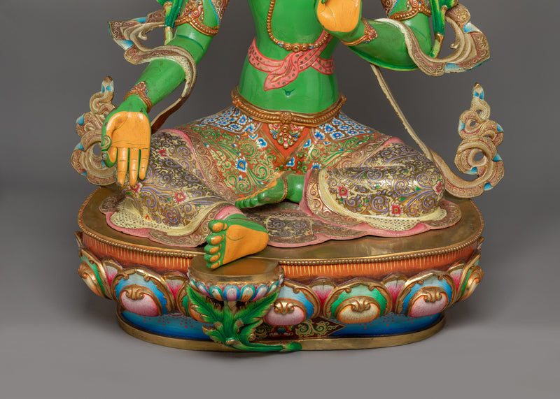 Green Tara with Beautiful Green Body |  Sacred Nepalese Artwork