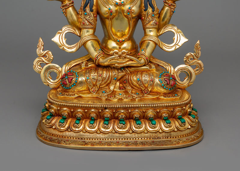 Boddhisattva Prajnaparamita Statue With Beautiful Halo | Tibetan Buddhism Artwork