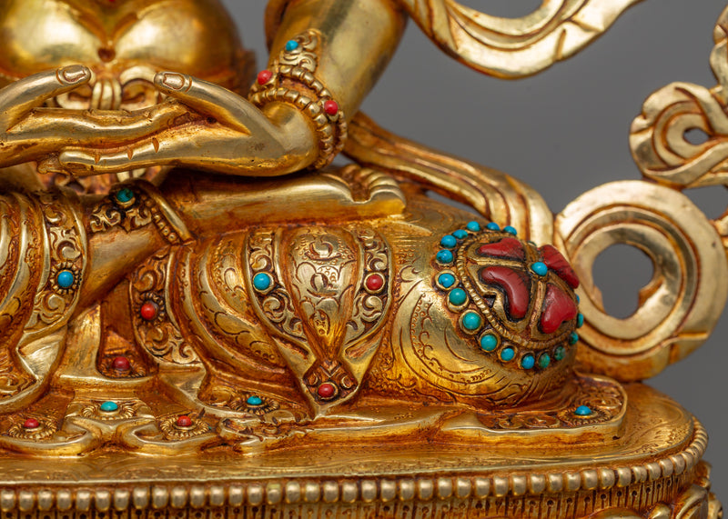 Boddhisattva Prajnaparamita Statue With Beautiful Halo | Tibetan Buddhism Artwork