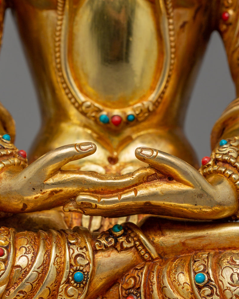 Boddhisattva Prajnaparamita Statue With Beautiful Halo | Tibetan Buddhism Artwork