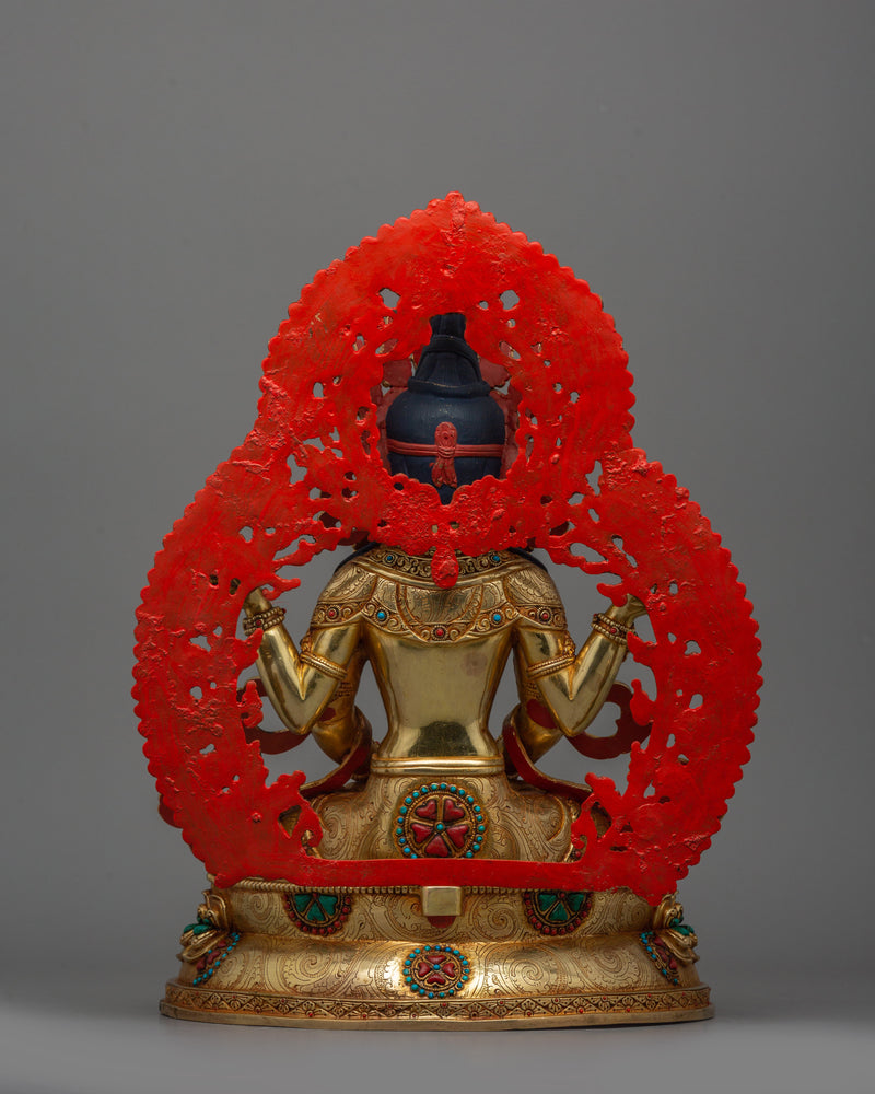 Boddhisattva Prajnaparamita Statue With Beautiful Halo | Tibetan Buddhism Artwork