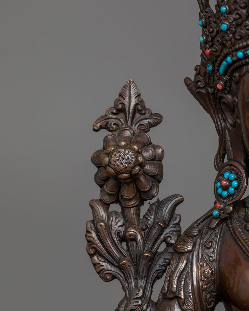 Female Bodhisattva Syamatara Sacred Statue | The Compassionate Liberator