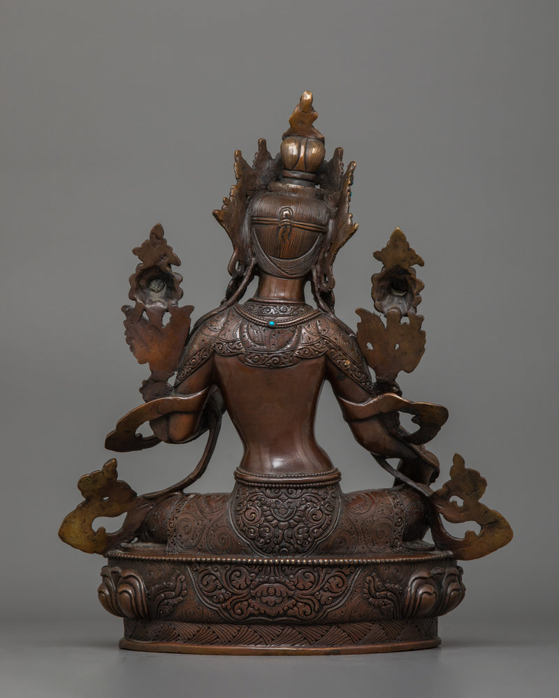 Female Bodhisattva Syamatara Sacred Statue | The Compassionate Liberator