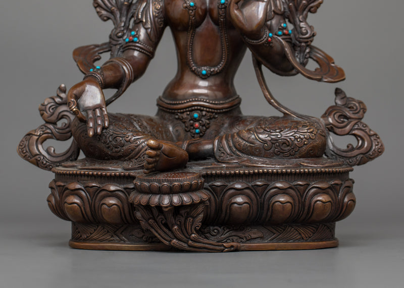 Female Bodhisattva Syamatara Sacred Statue | The Compassionate Liberator