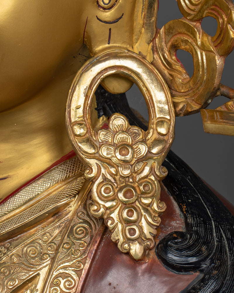 Handmade Trisong Detsen Statue | Traditional Tibetan Buddhist Artwork