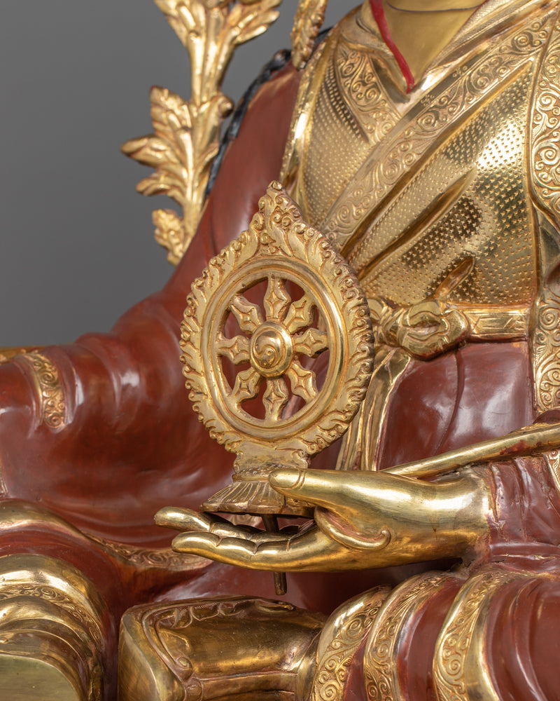 Handmade Trisong Detsen Statue | Traditional Tibetan Buddhist Artwork