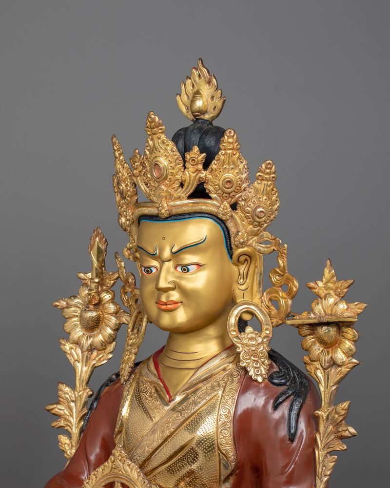 Handmade Trisong Detsen Statue | Traditional Tibetan Buddhist Artwork