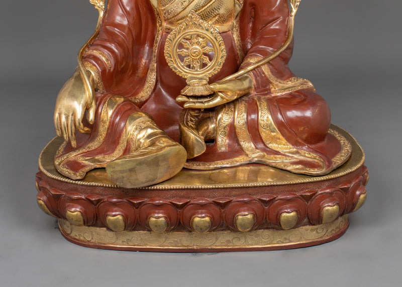 Handmade Trisong Detsen Statue | Traditional Tibetan Buddhist Artwork