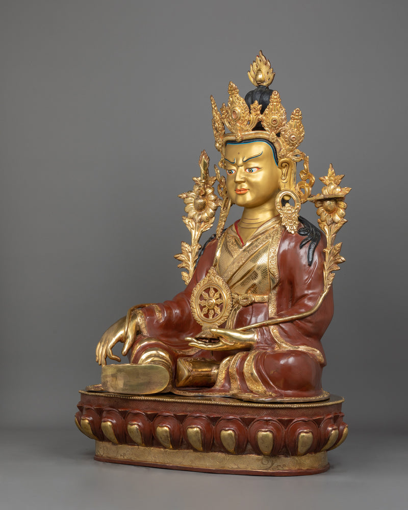 Handmade Trisong Detsen Statue | Traditional Tibetan Buddhist Artwork