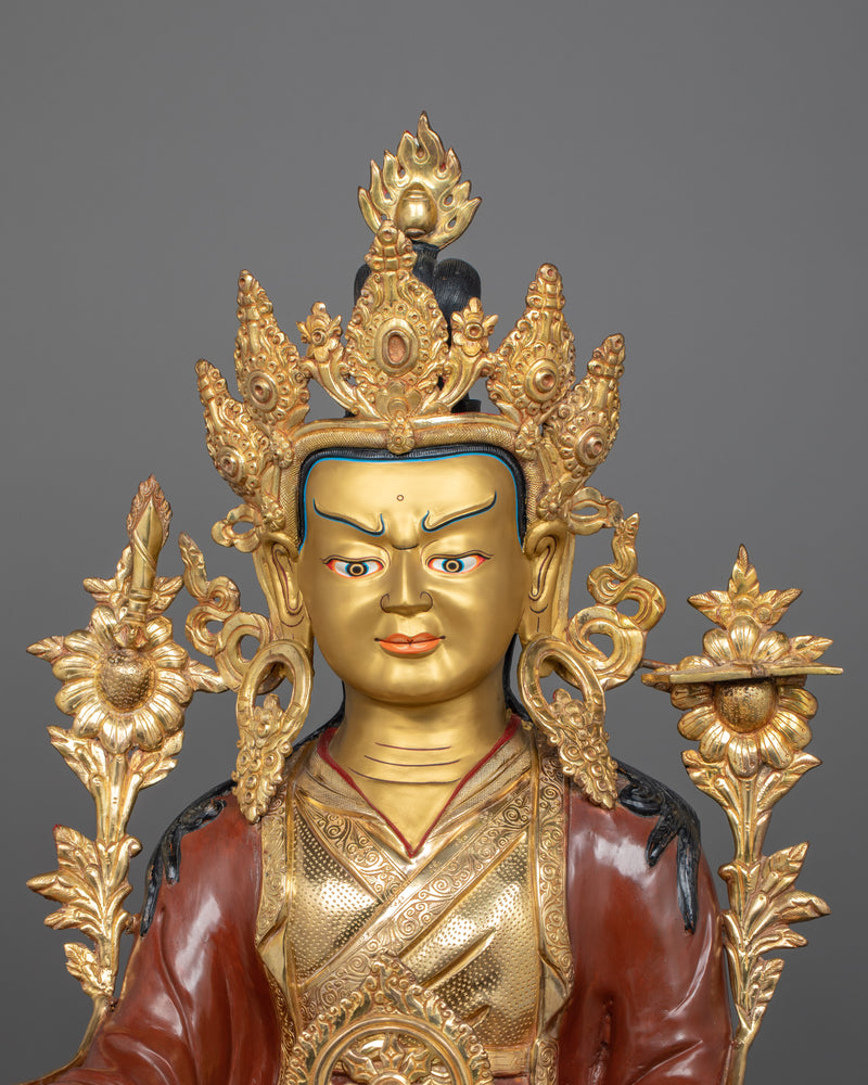 Handmade Trisong Detsen Statue | Traditional Tibetan Buddhist Artwork