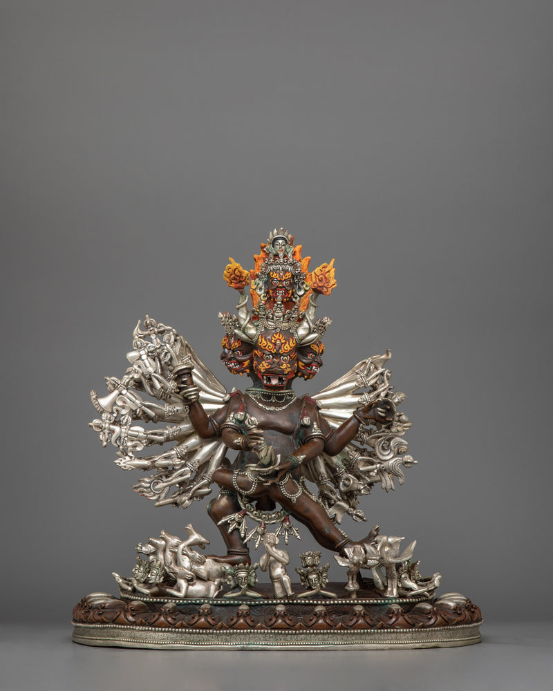 Buffalo Headed Deity Yamantaka Figurine | Majestic Buddhist Protector Statue