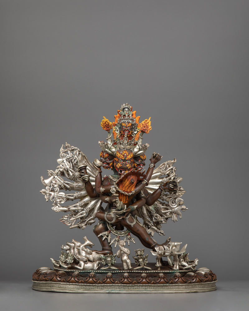 Buffalo Headed Deity Yamantaka Figurine | Majestic Buddhist Protector Statue