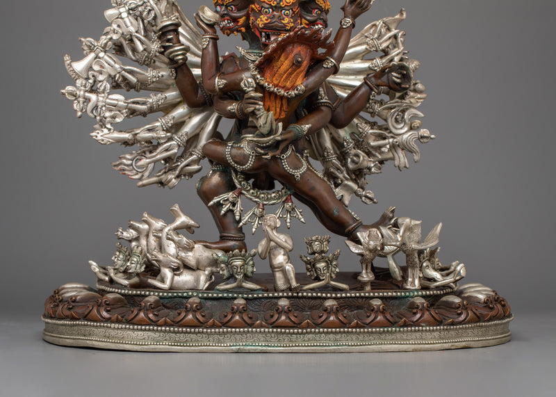 Buffalo Headed Deity Yamantaka Figurine | Majestic Buddhist Protector Statue