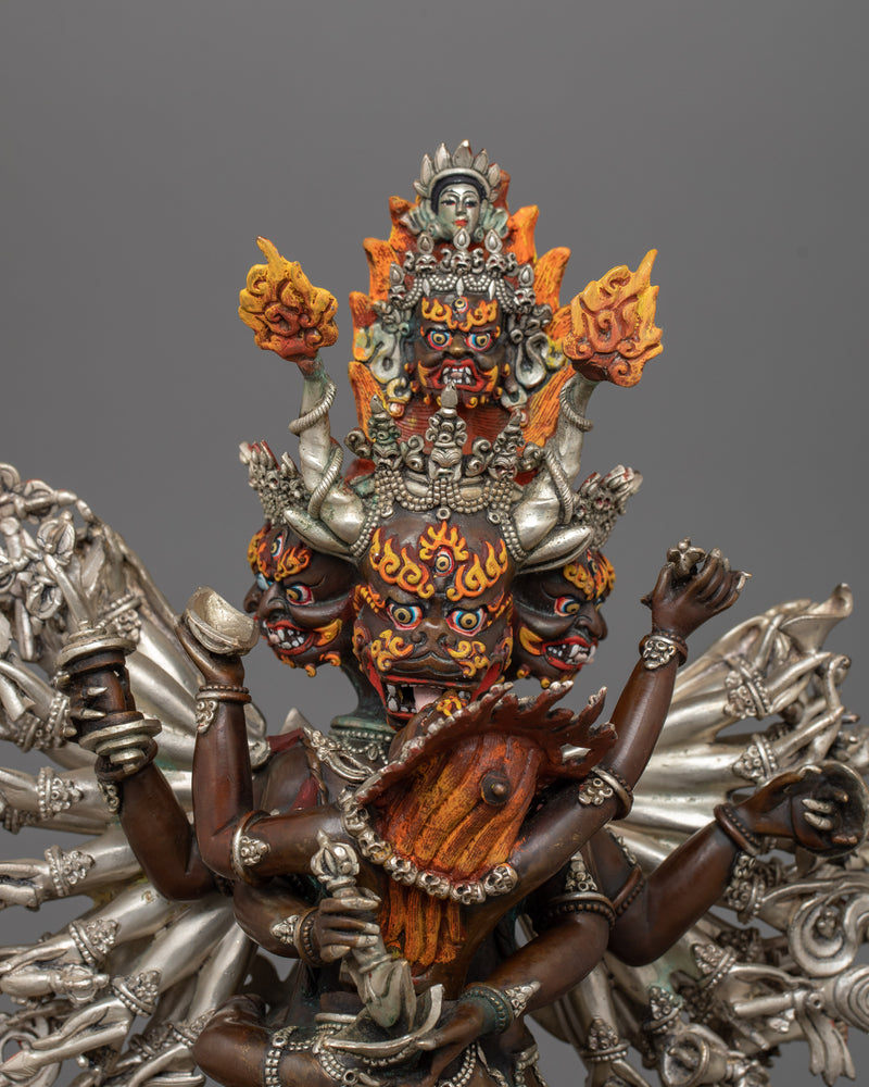 Buffalo Headed Deity Yamantaka Figurine | Majestic Buddhist Protector Statue