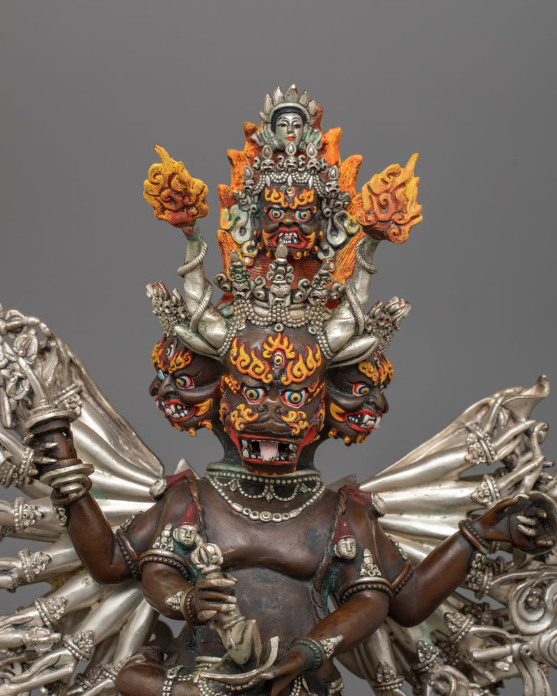 Buffalo Headed Deity Yamantaka Figurine | Majestic Buddhist Protector Statue