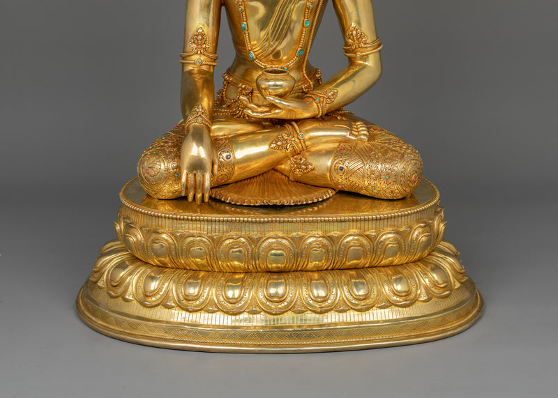 Enlightened Shakyamuni Buddha With Beautiful Halo | Traditional Himalayan Art of Tibet