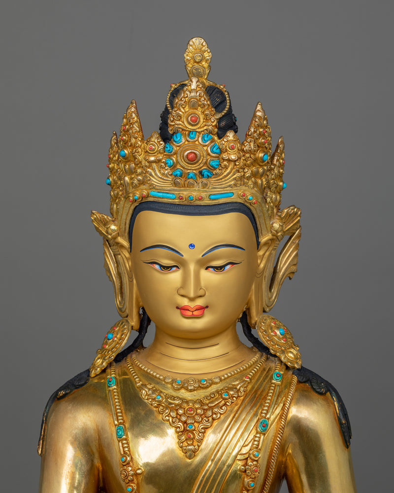 Enlightened Shakyamuni Buddha With Beautiful Halo | Traditional Himalayan Art of Tibet