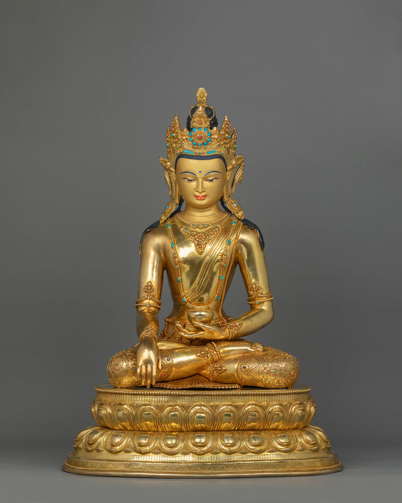 Enlightened Shakyamuni Buddha With Beautiful Halo | Traditional Himalayan Art of Tibet