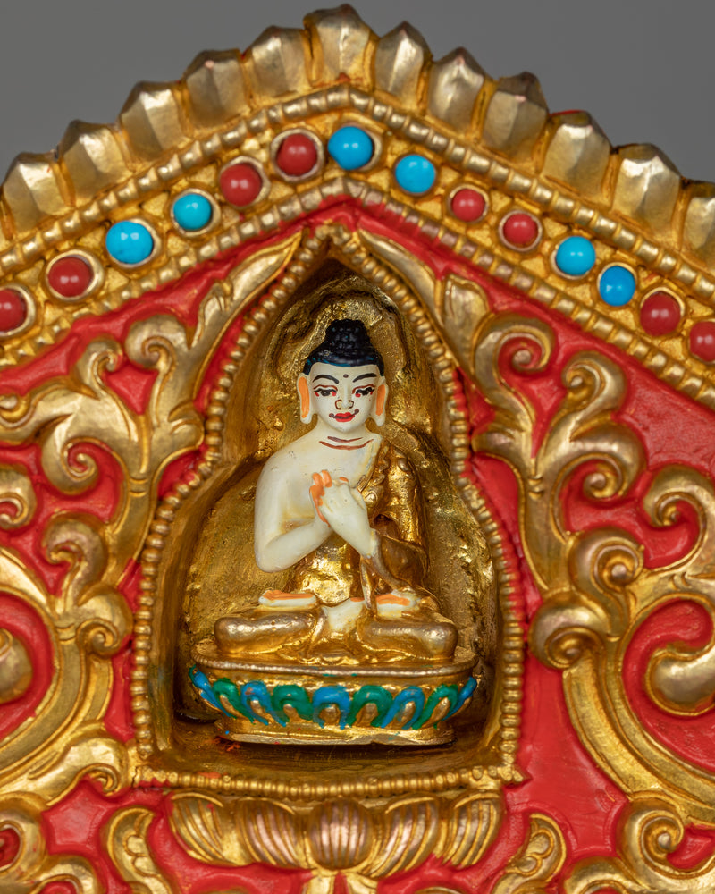 Enlightened Shakyamuni Buddha With Beautiful Halo | Traditional Himalayan Art of Tibet