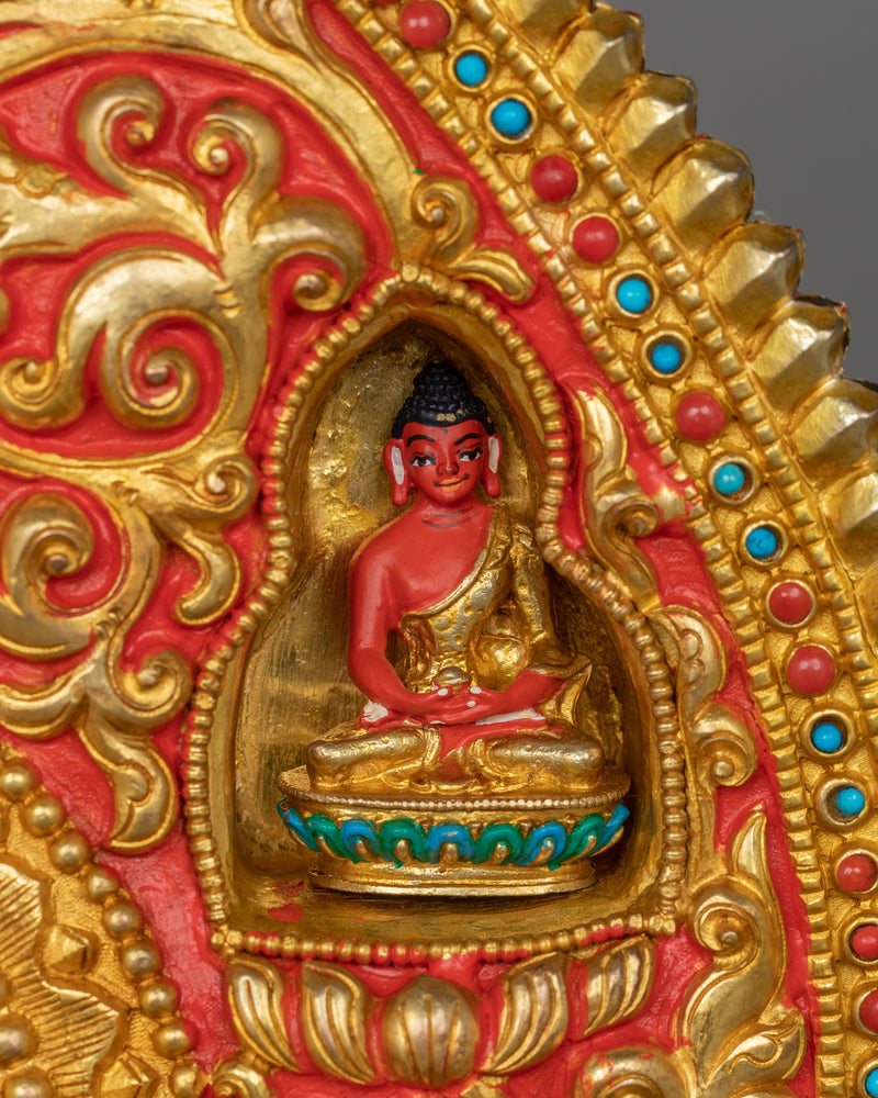 Enlightened Shakyamuni Buddha With Beautiful Halo | Traditional Himalayan Art of Tibet