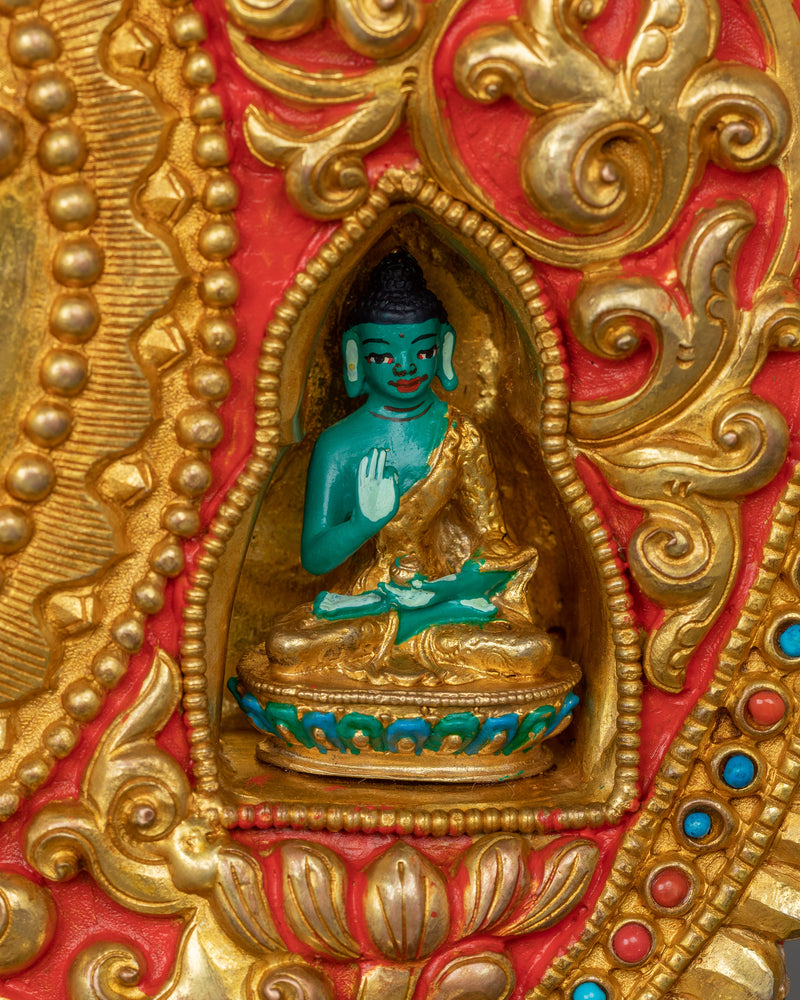 Enlightened Shakyamuni Buddha With Beautiful Halo | Traditional Himalayan Art of Tibet