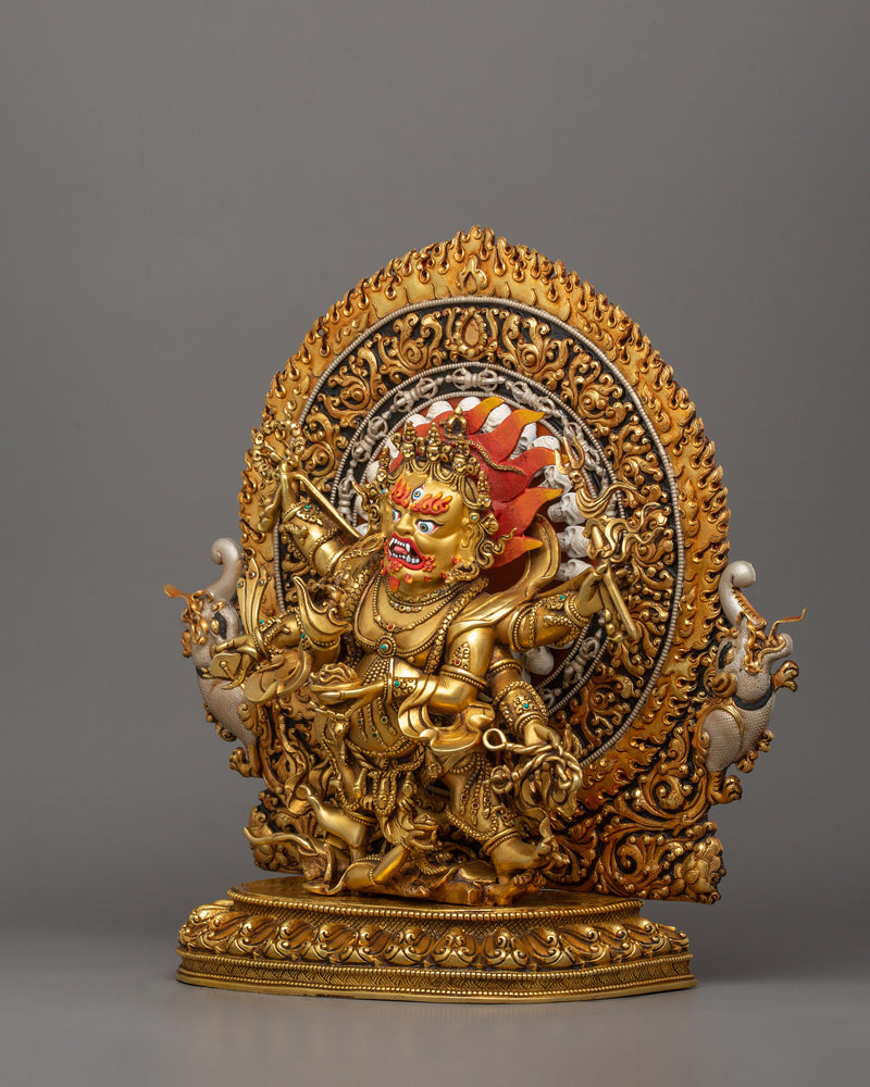 The Wrathful Six Armed Mahakala Figurine | Symbol of Protection