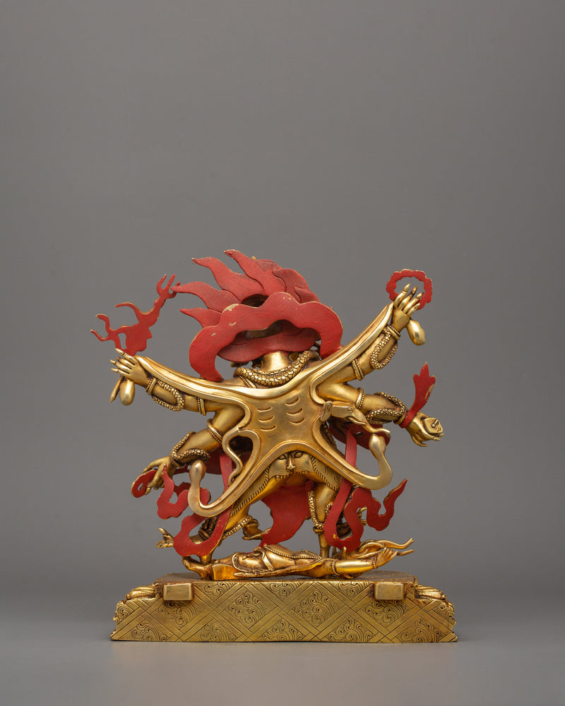 The Wrathful Six Armed Mahakala Figurine | Symbol of Protection