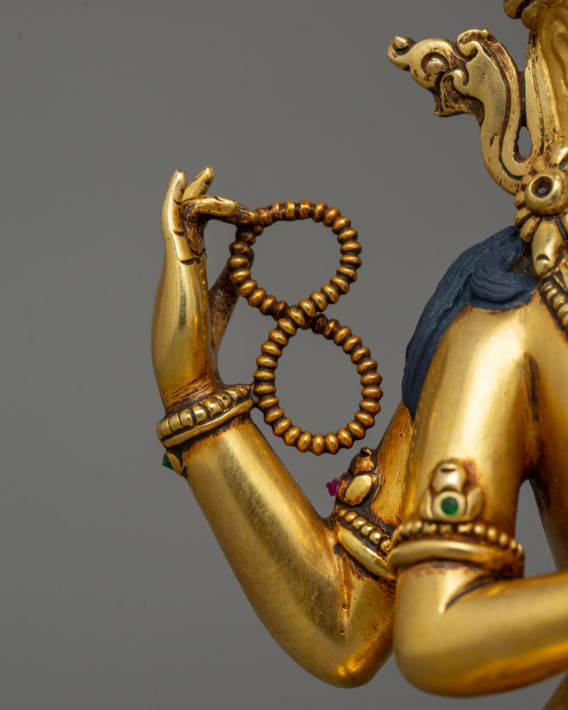 Golden Chenrezig Statue | Four Armed Deity Also known as Avalokitesvara