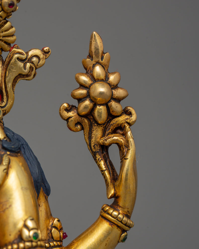 Golden Chenrezig Statue | Four Armed Deity Also known as Avalokitesvara