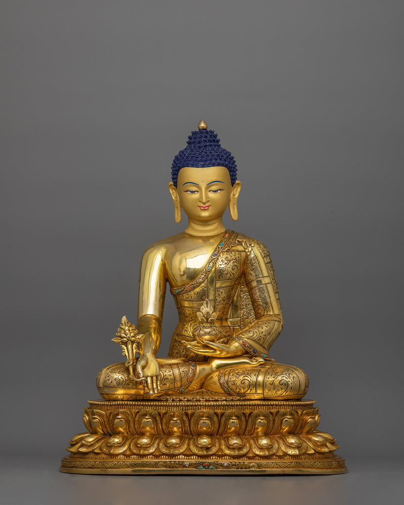 Medicine Buddha Statue with Beautiful Halo | Healer for Spiritual Wellness